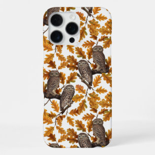 Autumn owls on cotton white iPhone 16 pro max case