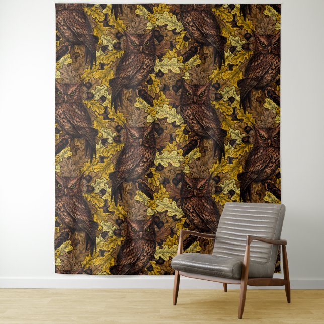 Autumn owls tapestry (In Situ)