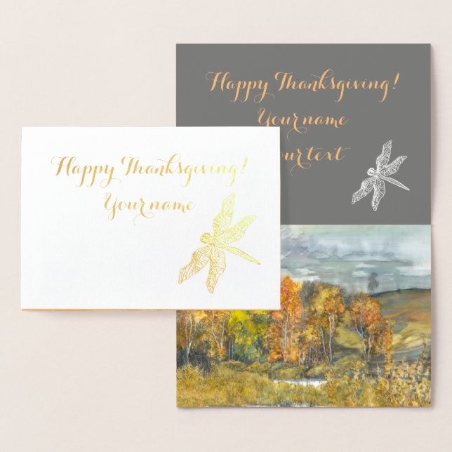 Autumn  painting watercolor 300 foil card (Display)