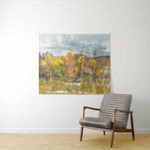 Autumn painting watercolor 300 tapestry
