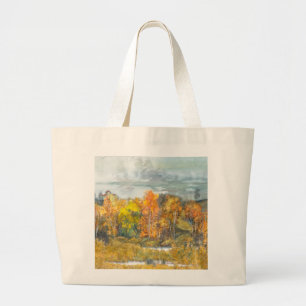 Autumn  painting watercolor large tote bag