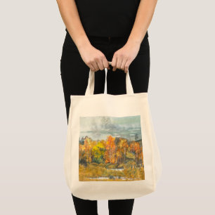 Autumn  painting watercolor tote bag