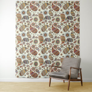 Autumn Paisley Pattern Wall Tapestry