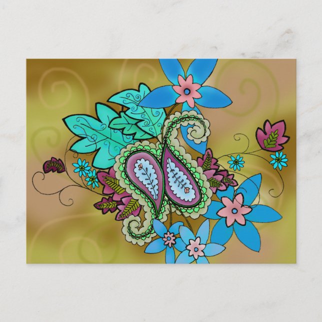 Autumn Paisley Postcard (Front)