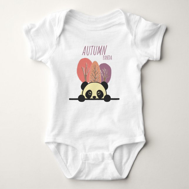 Autumn Panda Baby Bodysuit (Front)