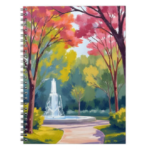Autumn Park Fall Foliage Watercolor Notebook