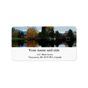 Autumn park in Canada Label