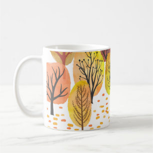 Autumn Park Watercolor: Vintage Scene Coffee Mug
