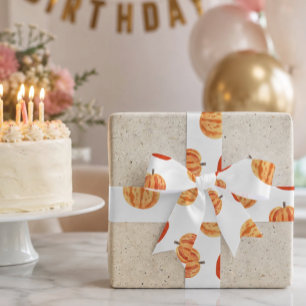 Autumn Party Orange Pumpkins Fall Birthday Gift Satin Ribbon