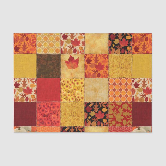 Autumn Patchwork Tissue Paper (Front)