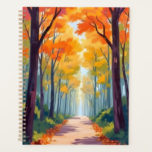 Autumn Path Fall Foliage Painting Planner (Front)
