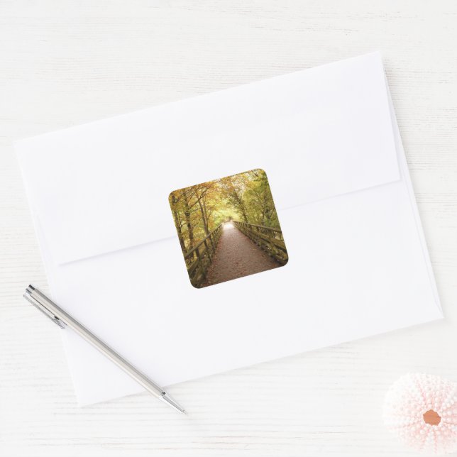 Autumn Path: Keswick Square Sticker (Envelope)