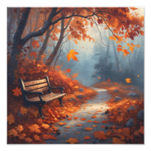 Autumn Pathway with Fallen Leaves Peaceful Fores