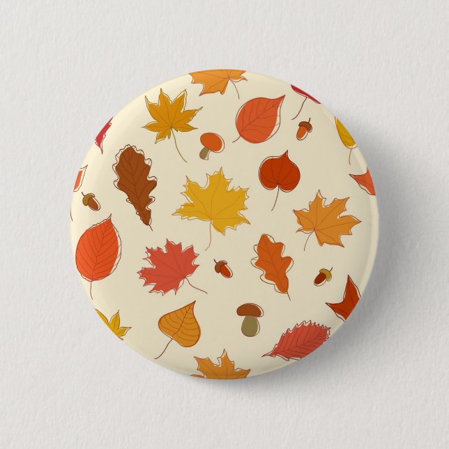 Autumn pattern 6 cm round badge (Front)
