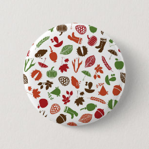 Autumn pattern 6 cm round badge