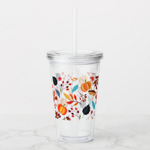 Autumn Pattern Acrylic Tumbler