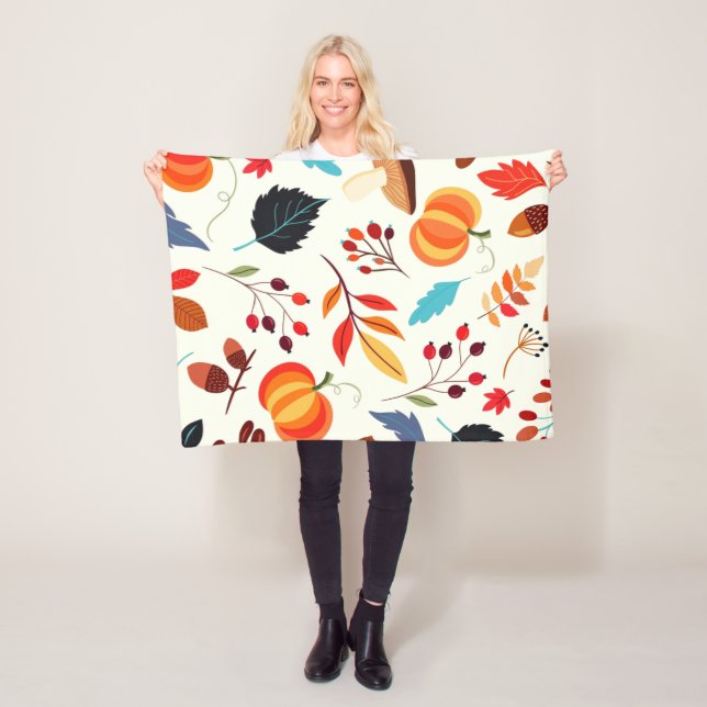 Autumn Pattern Baby Fleece Blanket (In Situ)
