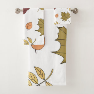 Autumn pattern bath towel set
