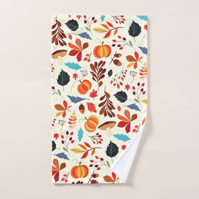 Autumn Pattern Bath Towel Set (Hand Towel)