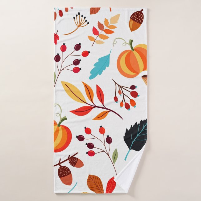 Autumn Pattern Bath Towels (Bath Towel)