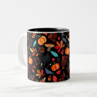 Autumn Pattern Coffee Mug - Choose Colour