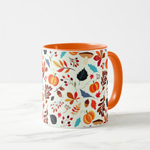 Autumn Pattern Coffee Mug Fall Leaves