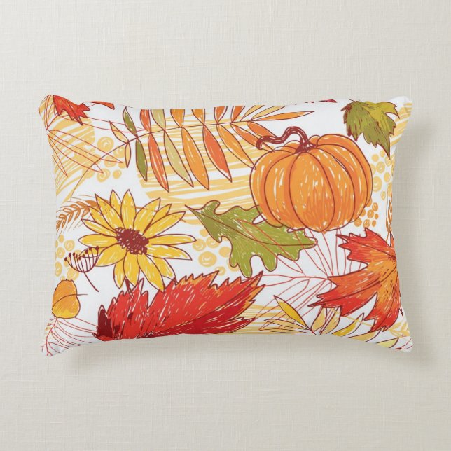 Autumn pattern decorative cushion (Front)