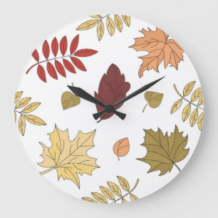 Autumn pattern large clock