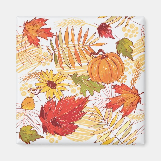 Autumn pattern magnet (Front)