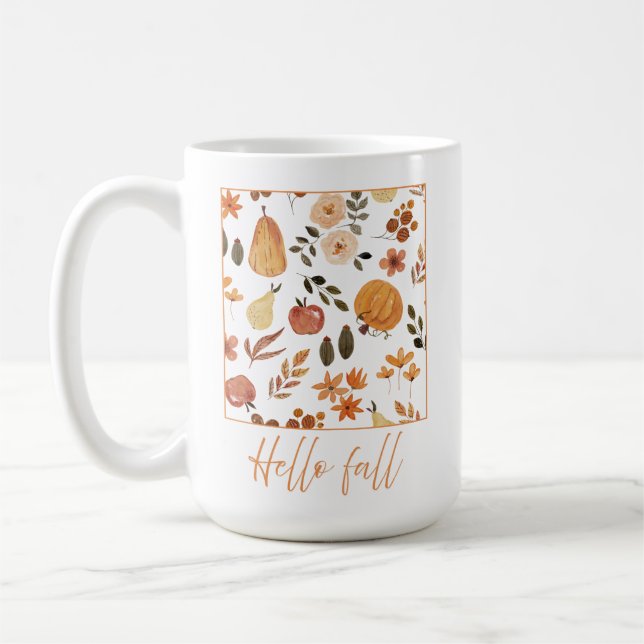 Autumn pattern of pumpkins Mug (Left)