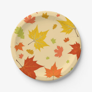 Autumn pattern paper plate