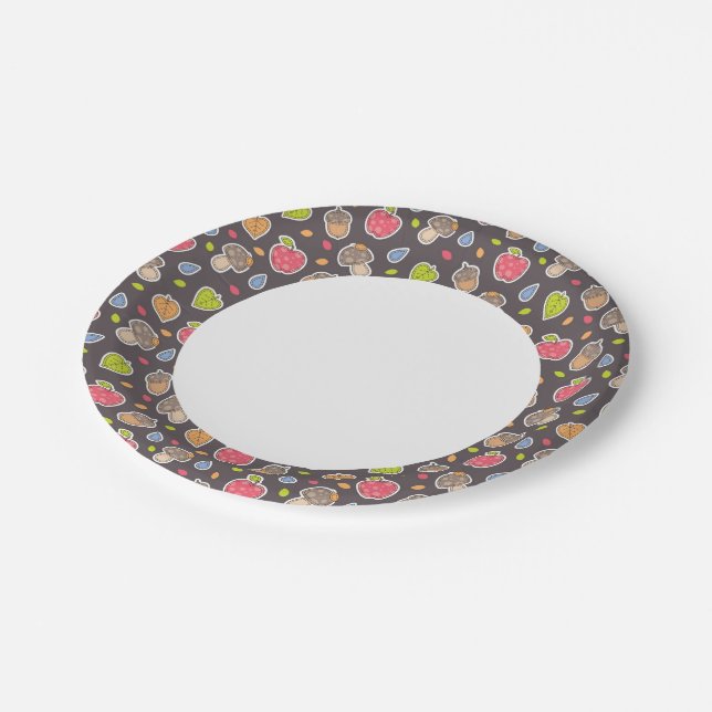 autumn pattern paper plate (Angled)
