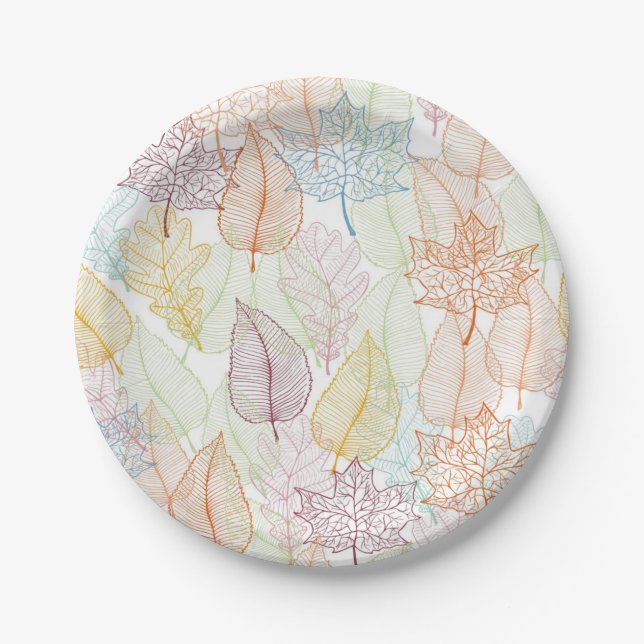 Autumn pattern paper plate (Front)