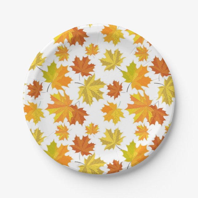 Autumn pattern paper plate (Front)