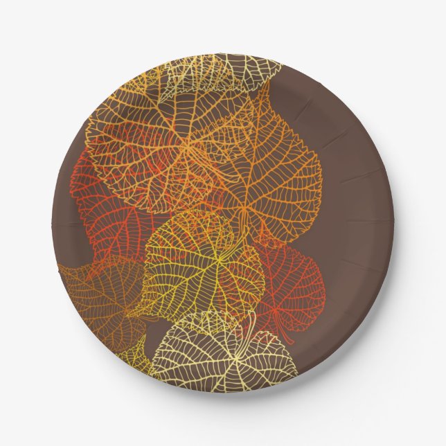 Autumn pattern paper plate (Front)