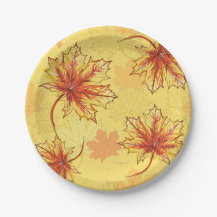 Autumn pattern paper plate