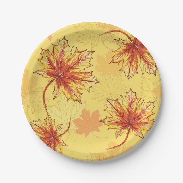 Autumn pattern paper plate (Front)