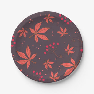 Autumn pattern paper plate