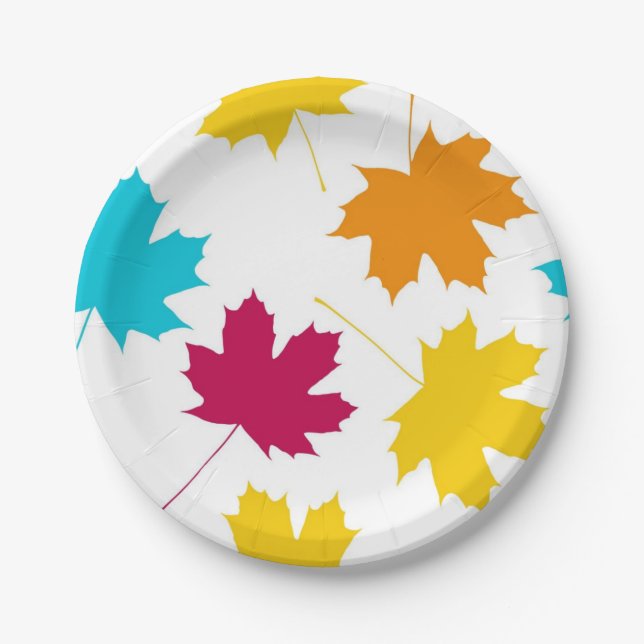 Autumn pattern paper plate (Front)