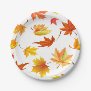 Autumn pattern paper plate