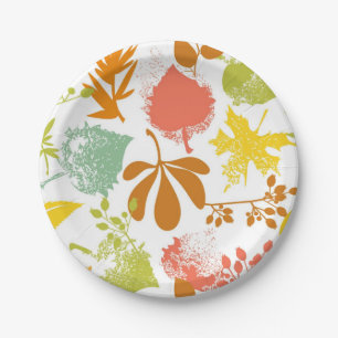 Autumn pattern paper plate