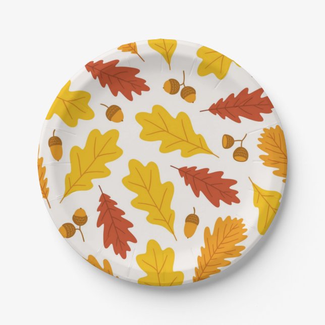 Autumn pattern paper plate (Front)