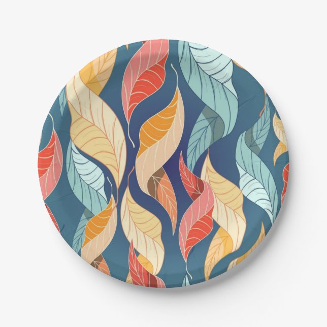 Autumn pattern paper plate (Front)