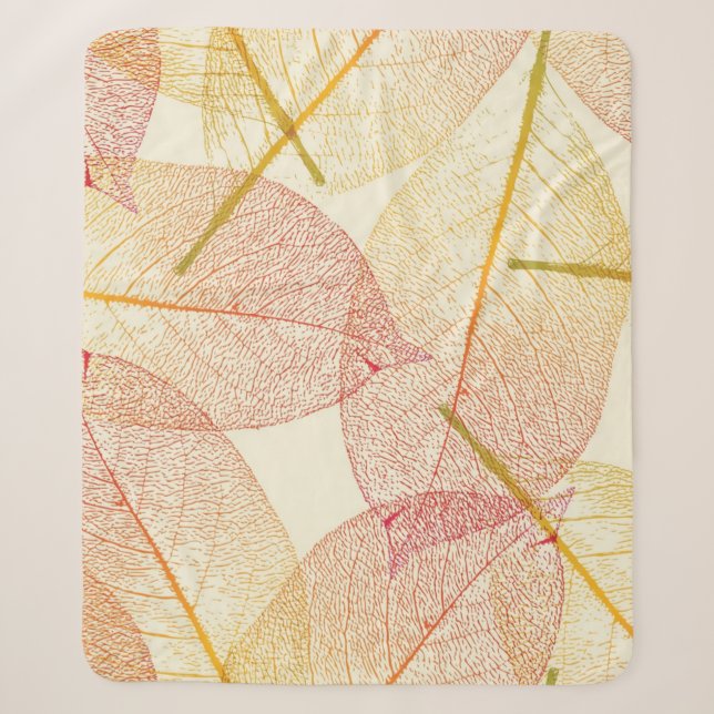 Autumn pattern sherpa blanket (Front)