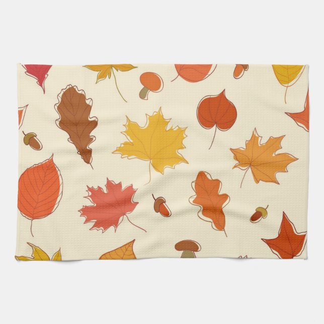 Autumn pattern tea towel (Horizontal)