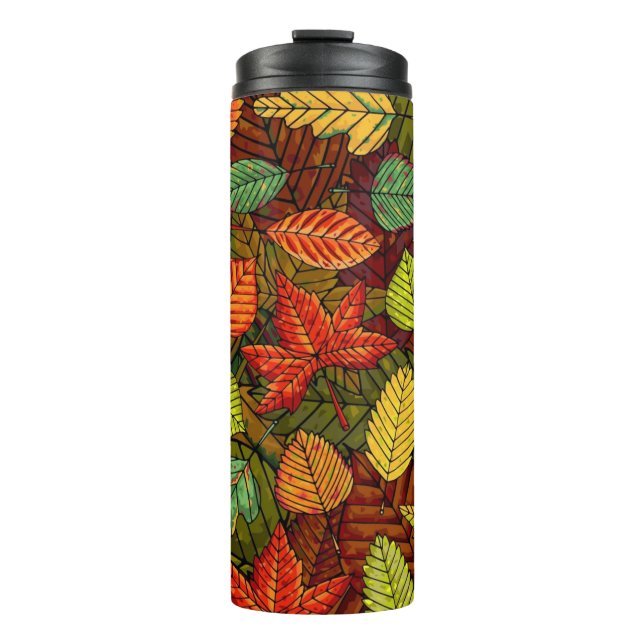 Autumn pattern thermal tumbler (Front)