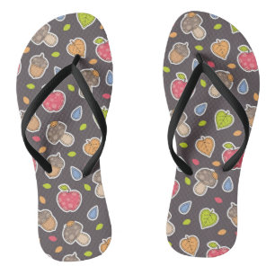 autumn pattern thongs