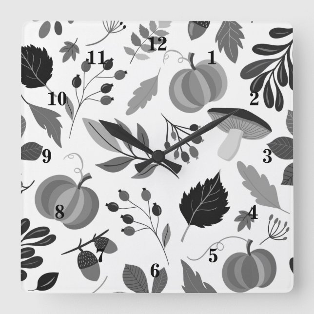 Autumn Pattern Wall Clock (Front)