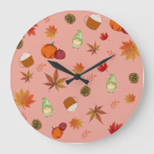 Autumn Pattern Wall Clock