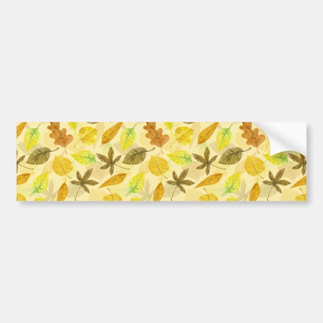 Autumn pattern watercolor 2 bumper sticker (Front)